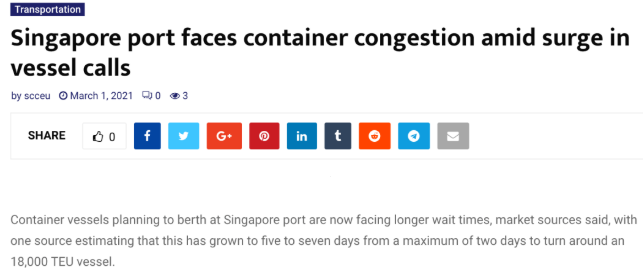 新一轮拥堵延误!新加坡港堵了,吉大港堵了,英国利物浦港堵了,滞留货物被拍卖了!