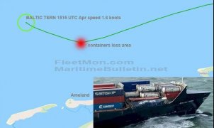 事故丨一艘货船丢失5个集装箱，甲板上部分集装