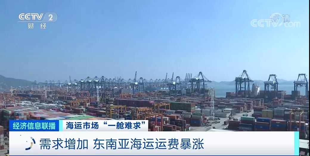 央视报道：东南亚部分港口运价翻10倍！市场再现“一舱难求”，货主货代企业包船出海